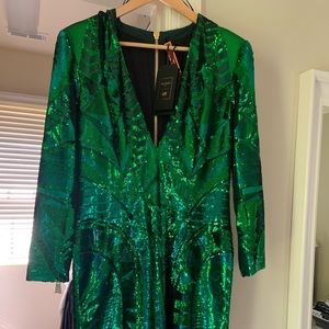 Balmain X H&M Green Sequin Mini Dress NWT